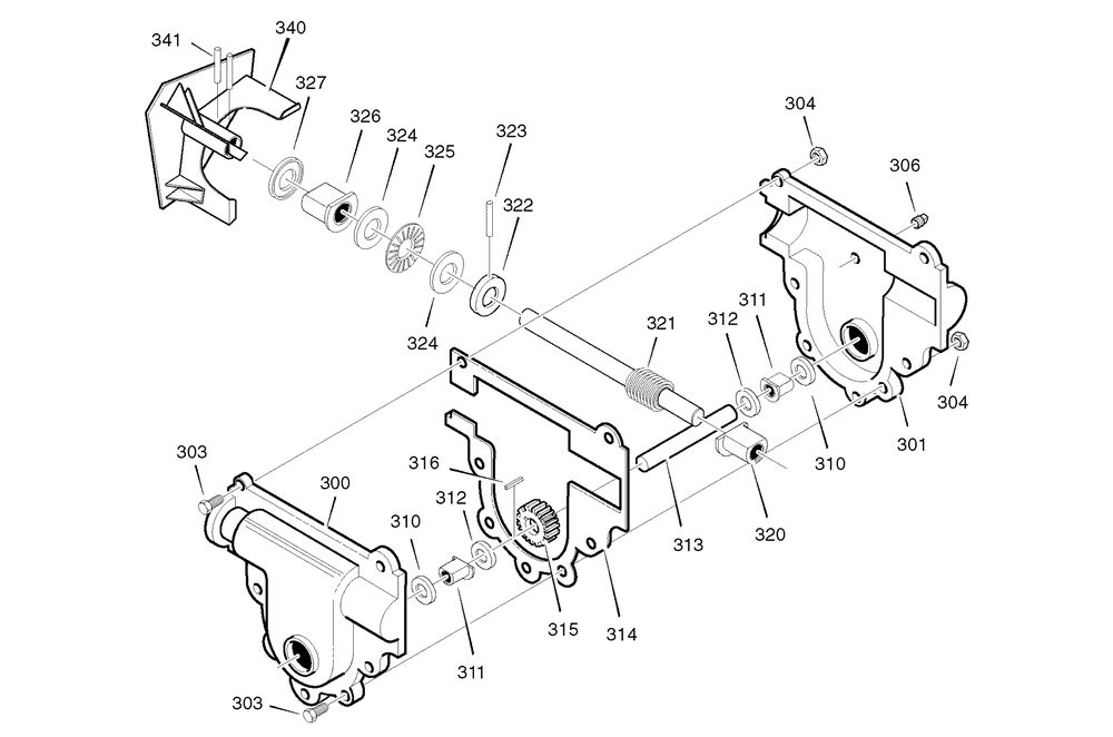 Gear Case Diagram and Parts List for 6240810X85-18-2857-28 2007 Briggs and Stratton Snow Blower